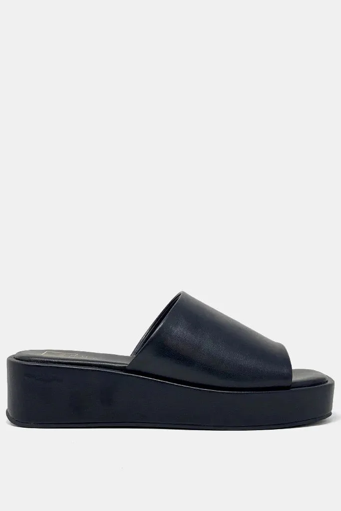 The Lourdes Black Leather Platform Shoes